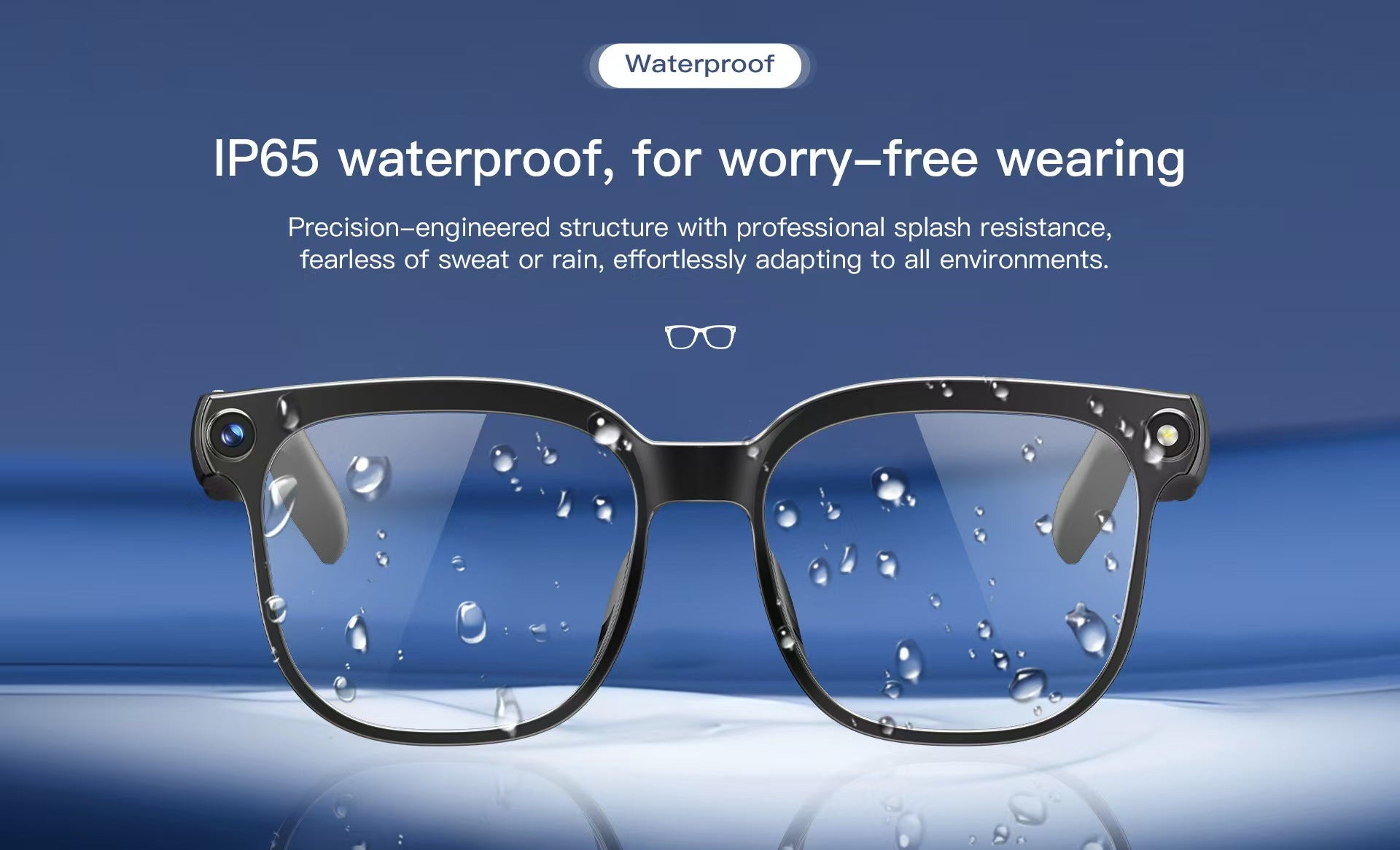 Smart Glasses with 8MP Photo/Video, Real-Time Translation, Bluetooth Calling & AI Assistant.