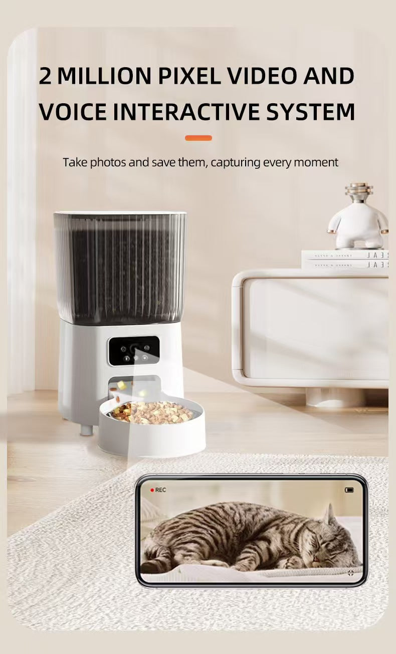 Smart Pet Feeder with Camera, Automatic for Cats