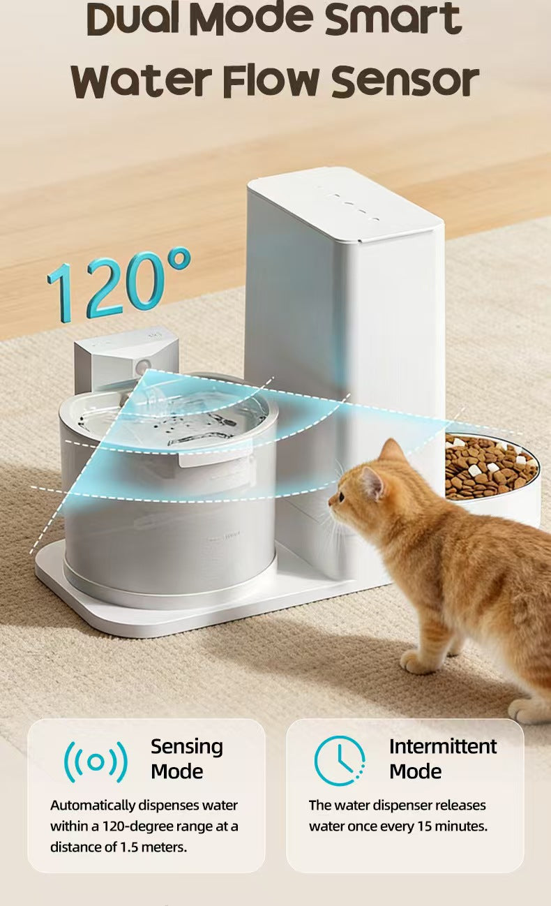 2-in-1 Cordless Automatic Feeder & Waterer with Constant Temperature, All-in-One Unit for Cats and Dogs