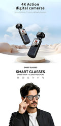 AI Smart Glasses 8MP& 4K Ultra HD Anti-Shake Pocket Camera