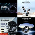 4-in-1 Smart Future Tech & Audio Bundle: Tech-Enabled Smart Glasses + 4K Action Camera + Open-Panoramic Sound Earbuds + Smart Ring (Future at Your Fingertips)